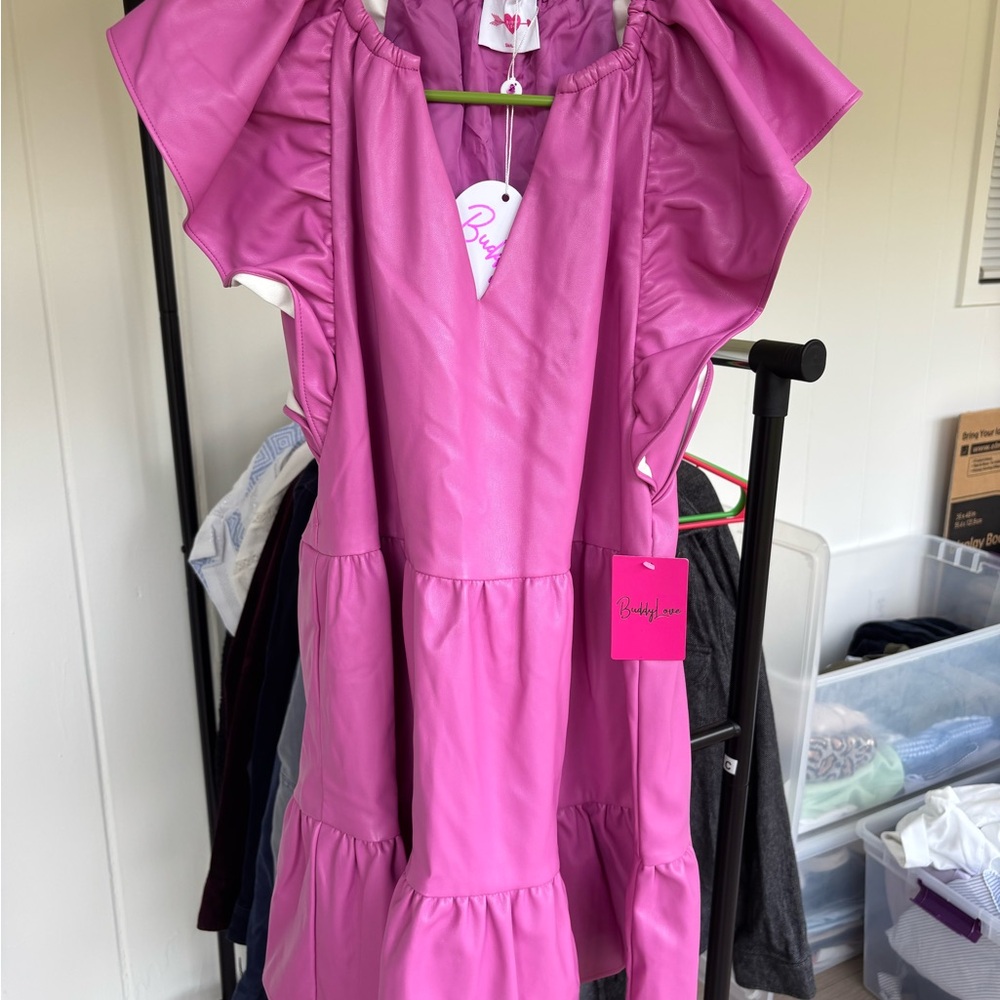 Buddy Love Fuchsia Ruffle Dress
